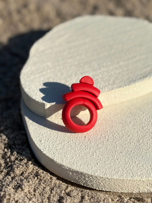 Red Pyramid Ring