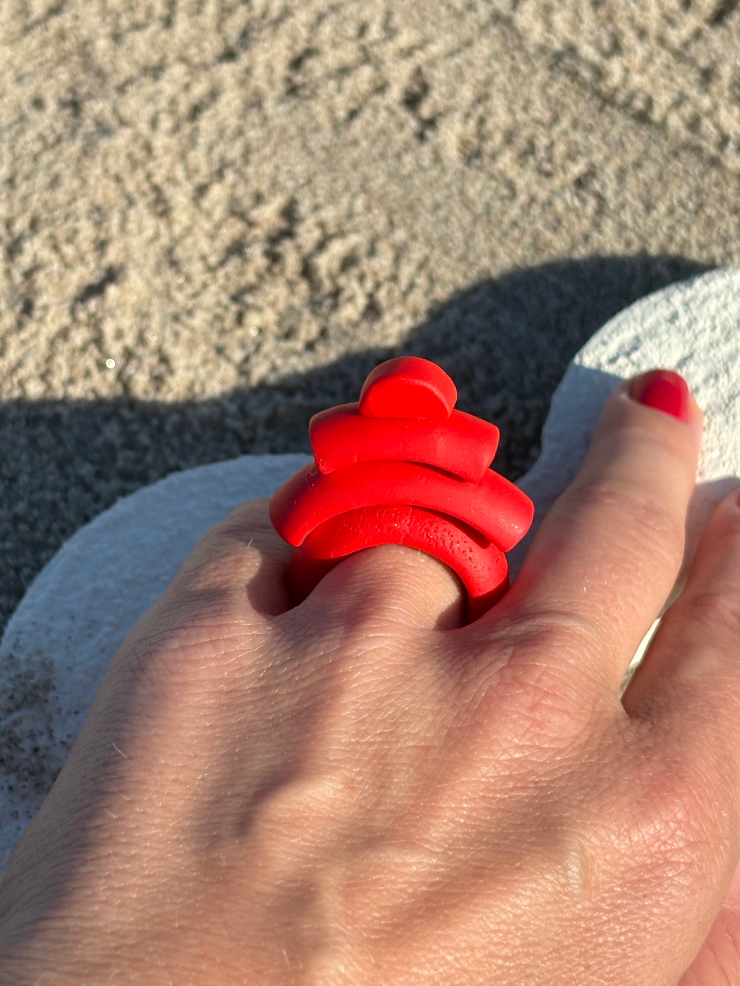 Red Pyramid Ring